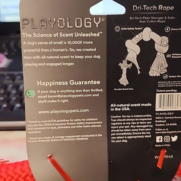 PLAYOLOGY Toys That Makes Scents To Dogs 1 MEDIUM KNOTTED ROPE Chew N… - Picture 5 of 6